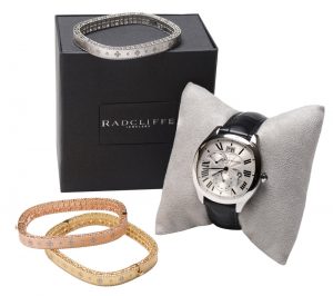 Radcliffe, Pikesville, Cartier Men’s Watch $8750, Princess Collection Bangles 