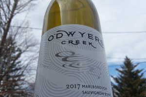 O’Dwyers Creek Marlborough Sauvignon Blanc includes flavors of passionfruit, fresh-cut grass and lemongrass. (Photo by Dr. Kenneth Friedman)