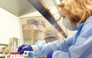 Research specialist for the Center for Vaccine Development and Global Health (CVD) conducts COVID-19 vaccine research.